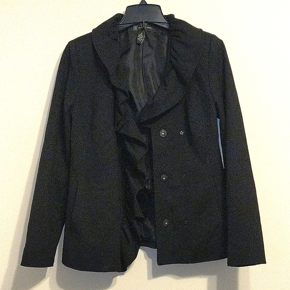 INC Ruffle Front hip length Jacket - Picture 14 of 15